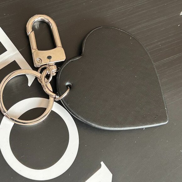 COPY - New. Snap Bag Charm. Leather. BLACK & SILVER HEART KeyChain. - Picture 8 of 16